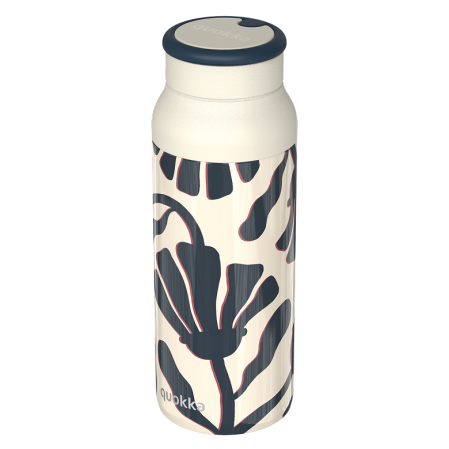 QUOKKA BOTELLA TERMO ACERO INOXIDABLE CON ASA DE SILICONA ECHO ABSTRACT LEAVES 690 ML