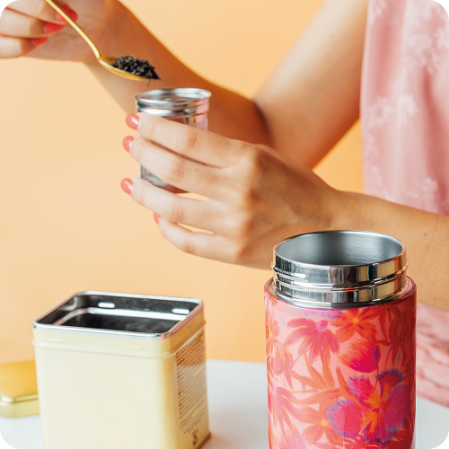 QUOKKA VASO CAFE TERMICO ACERO INOXIDABLE BOOST CORAL GARDEN 400 ML