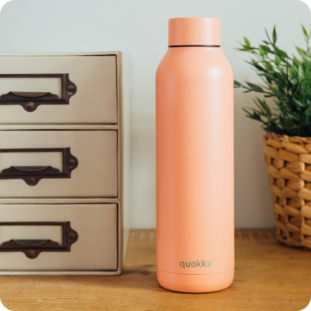 QUOKKA BOTELLA TERMO ACERO INOXIDABLE SOLID PASTEL PEACH 630 ML