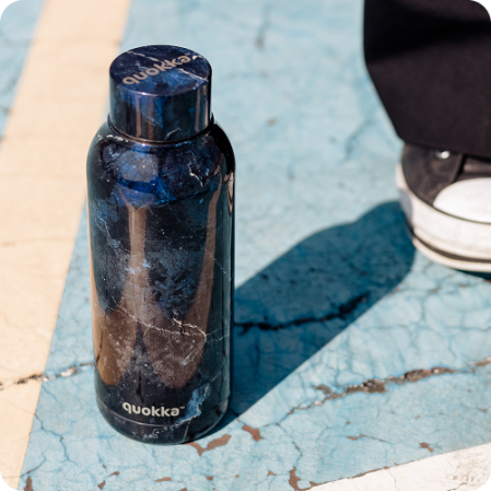 QUOKKA BOTELLA TERMO ACERO INOXIDABLE SOLID BLACK MARBLE 510 ML