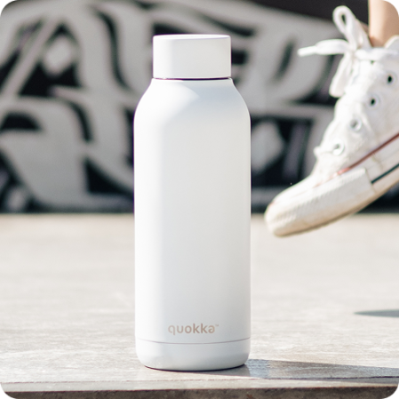 QUOKKA BOTELLA TERMO ACERO INOXIDABLE SOLID WHITE 510 ML
