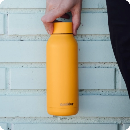 QUOKKA BOTELLA TERMO ACERO INOXIDABLE SOLID AMBER YELLOW 510 ML