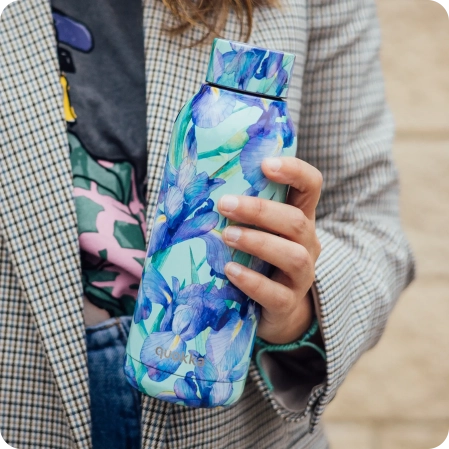 QUOKKA BOTELLA TERMO ACERO INOXIDABLE SOLID BLUE IRISES 510 ML