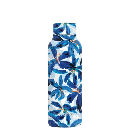 QUOKKA BOTELLA TERMO ACERO INOXIDABLE SOLID BLUE HIBISCUS 510 ML