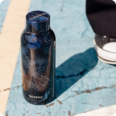 QUOKKA BOTELLA TERMO ACERO INOXIDABLE SOLID BLACK MARBLE 510 ML
