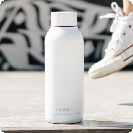 QUOKKA BOTELLA TERMO ACERO INOXIDABLE SOLID WHITE 510 ML