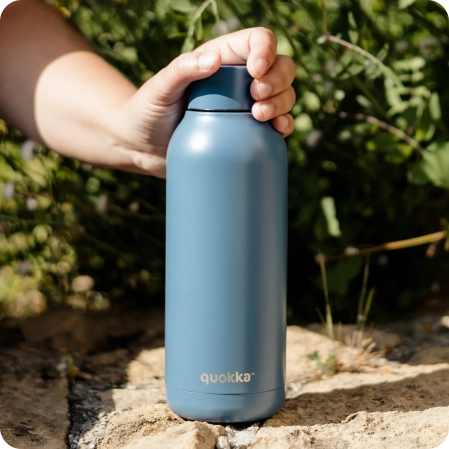 QUOKKA BOTELLA TERMO ACERO INOXIDABLE SOLID STONE BLUE 510 ML