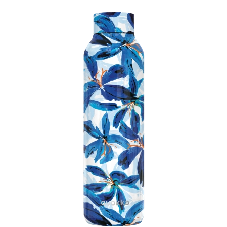 QUOKKA BOTELLA TERMO ACERO INOXIDABLE SOLID BLUE HIBISCUS 630 ML