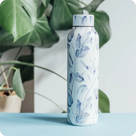 QUOKKA BOTELLA TERMO ACERO INOXIDABLE SOLID GRAY BOUQUET 630 ML