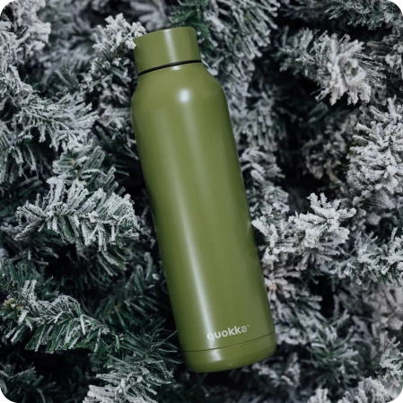 QUOKKA BOTELLA TERMO ACERO INOXIDABLE SOLID OLIVE GREEN 630 ML
