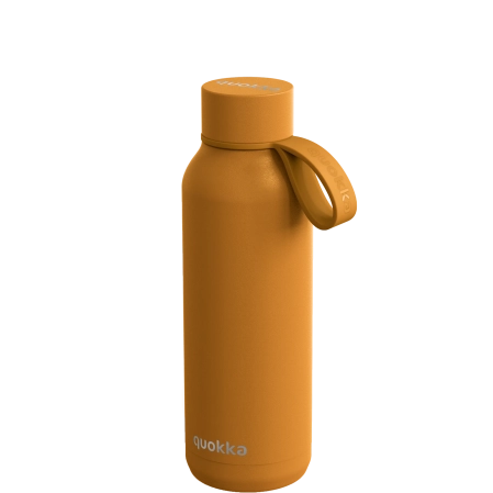 QUOKKA BOTELLA TERMO ACERO INOXIDABLE SOLID CON COLGADOR MUSTARD 510 ML
