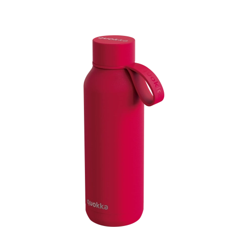 QUOKKA BOTELLA TERMO ACERO INOXIDABLE SOLID CON COLGADOR CHERRY RED 510 ML