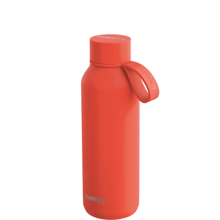 QUOKKA BOTELLA TERMO ACERO INOXIDABLE SOLID CON COLGADOR ORANGE 510 ML