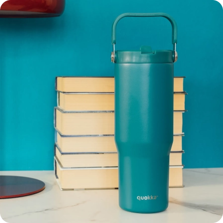 QUOKKA VASO COOL TERMO ACERO INOXIDABLE CON ASA CORE MIDNIGHT GREEN 860 ML