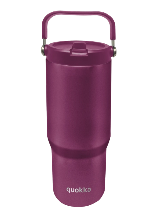 QUOKKA VASO COOL TERMO ACERO INOXIDABLE CON ASA CORE BURGUNDY 860 ML