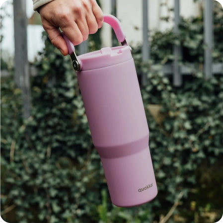 QUOKKA VASO COOL TERMO ACERO INOXIDABLE CON ASA CORE BLOSSOM PINK 860 ML