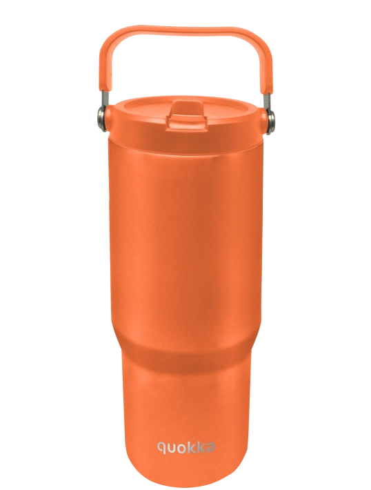QUOKKA VASO COOL TERMO ACERO INOXIDABLE CON ASA CORE PAPAYA ORANGE 860 ML