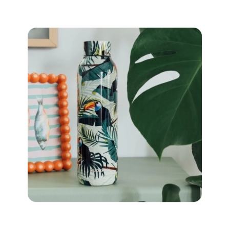 QUOKKA BOTELLA TERMO ACERO INOXIDABLE SOLID TROPICAL 630 ML