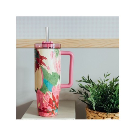QUOKKA TAZA TERMO ACERO INOXIDABLE STREAM PINK FLAMBÉ L 950 ML