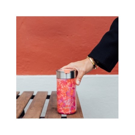 QUOKKA VASO CAFE TERMICO ACERO INOXIDABLE BOOST CORAL GARDEN 400 ML