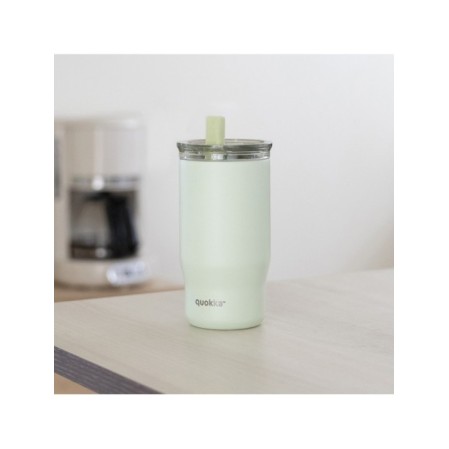 QUOKKA VASO TERMO ACERO INOXIDABLE CON PAJITA MIST PASTEL GREEN 720 ML