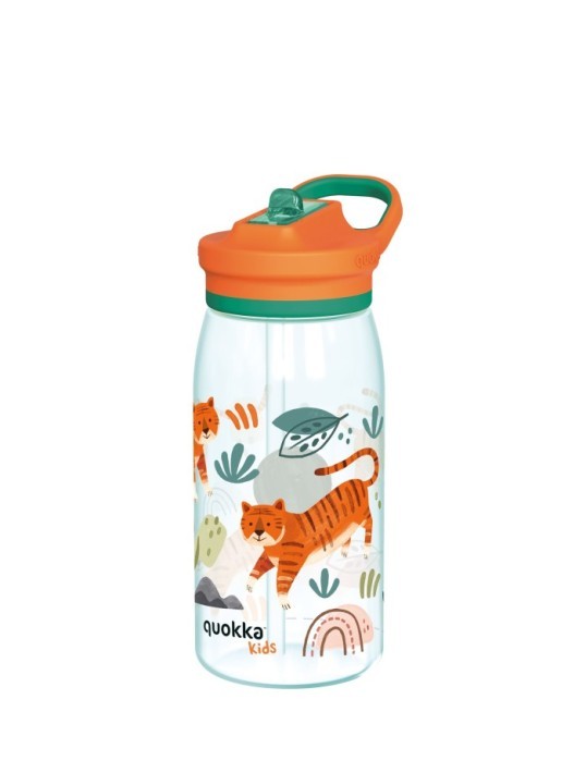 QUOKKA KIDS BOTELLA ECOZEN CON SIPPER GLOW TIGERS 580 ML