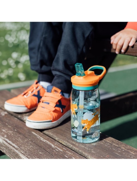 QUOKKA KIDS BOTELLA ECOZEN CON SIPPER GLOW TIGERS 580 ML